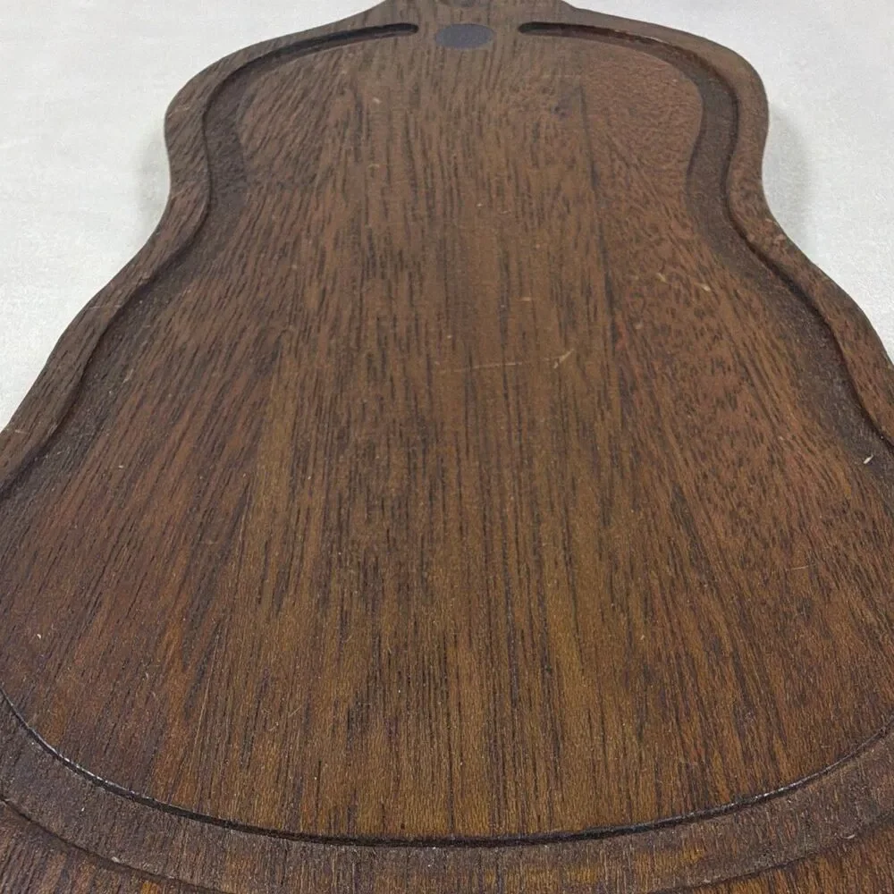 Vintage Norleans Taiwan Wood Guitar Shaped Cutting Cheese Board 14